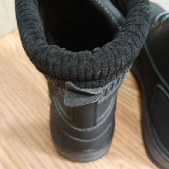 SofySofy Women Sz 9.5 EU 40 Black Combat Boot Lace Round Toe Low Heel Ankle - Picture 10 of 16